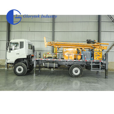 Pełna hydraulika Dongfeng 4X4 Wiertnica do wiercenia otworów, głębokość 500m, rozmiar otworu 105-350mm